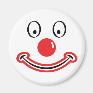 Clown gezicht träffade rode neus. Clownsgezicht Magnet
