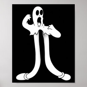 Clown Ghost Splits Blackwork Poster