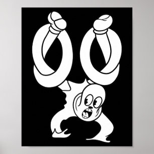 Clown Ghost Twisted Blackwork Poster