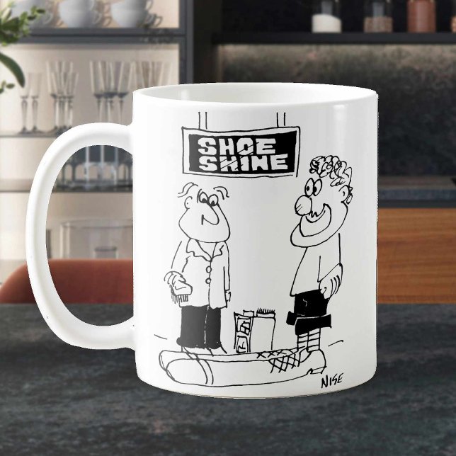 Clown Goes for a Shoe Shine. Funny Kaffemugg (Skapare uppladdad)
