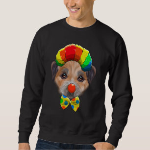 Clown Gräns Terrier Circus Hund Lång Ärmad Tröja