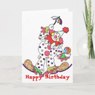Clown grattis på födelsedagen kort