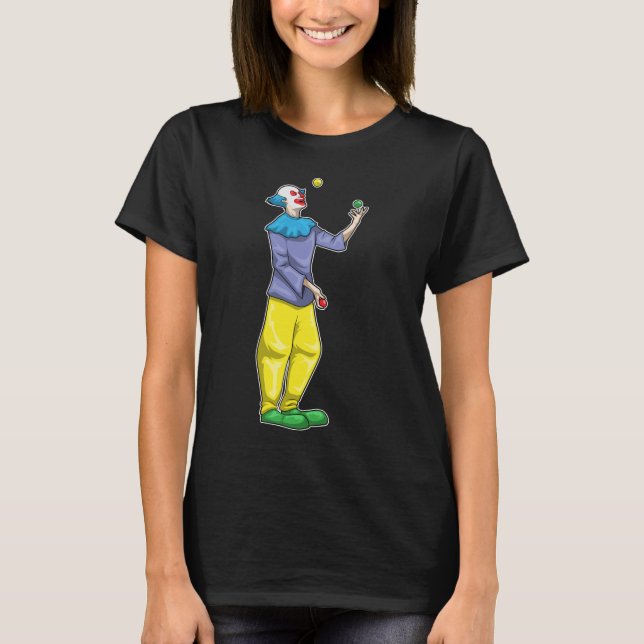 Clown Halloween Juggler T Shirt (Framsida)