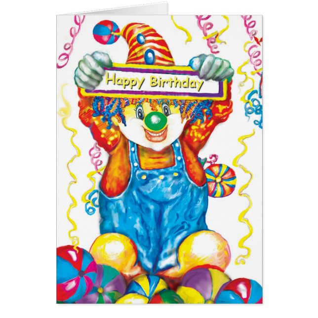 *Clown* Hälsningskort (Framsidan)