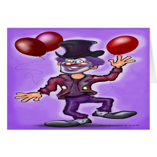 Clown Hälsningskort (Framsidan Horizontal)