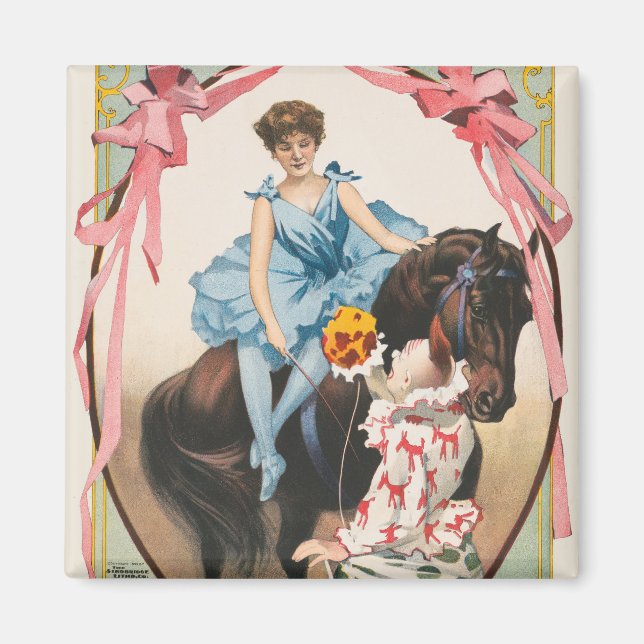 Clown HandFlowers to a Women on Horseback Magnet (Framsidan)