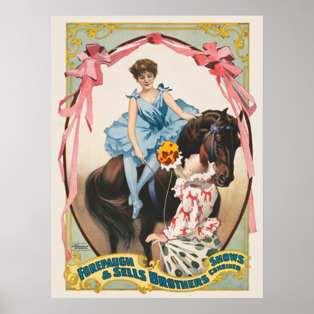 Clown HandFlowers to a Women on Horseback Poster (Framsidan)