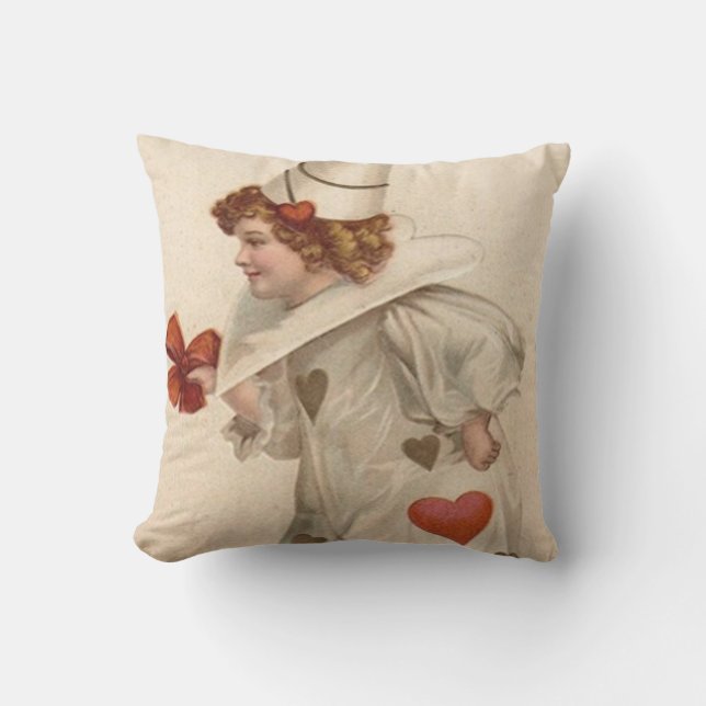 Clown Harlequin Heart Valentine Kudde (Framsida)