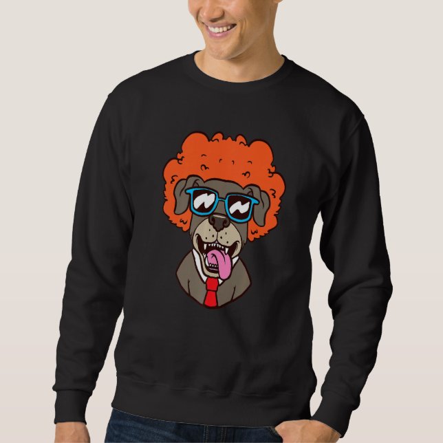 Clown Hund Lång Ärmad Tröja (Framsida)
