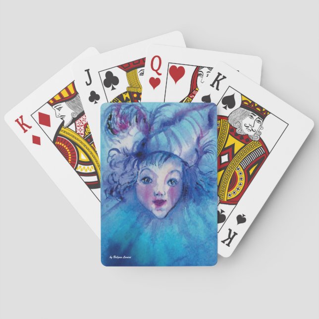 CLOWN I BLÅTT SPEL KORT (Baksidan)