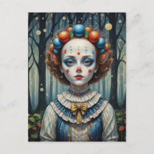 Clown i skogen vykort