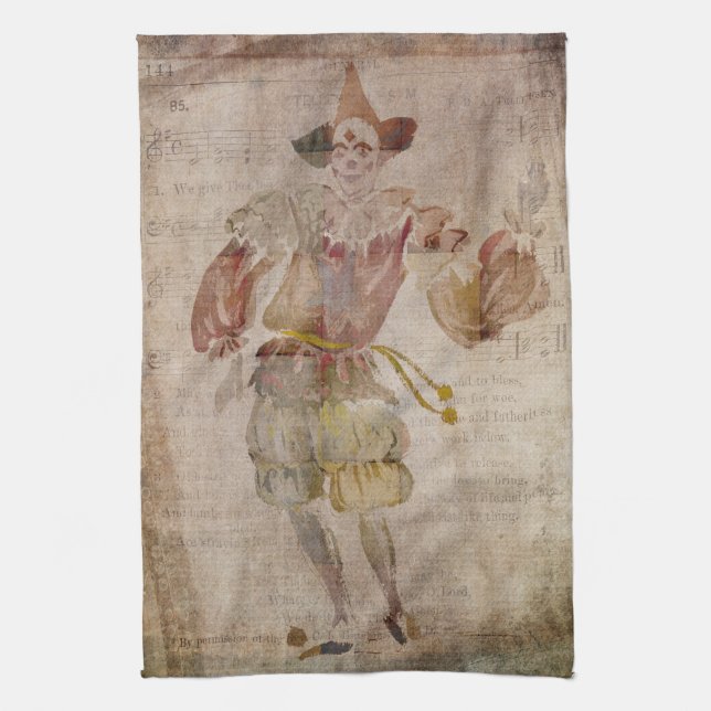 Clown i spegeln kökshandduk (Vertikal)