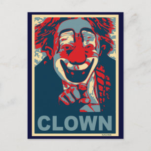 Clown in Red and Blue Vykort
