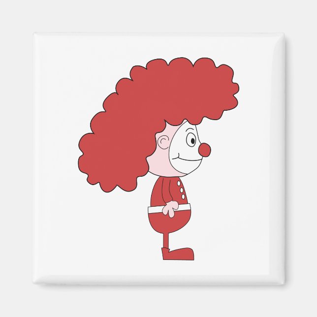 Clown in Red and White. Tecknad. Magnet (Framsidan)