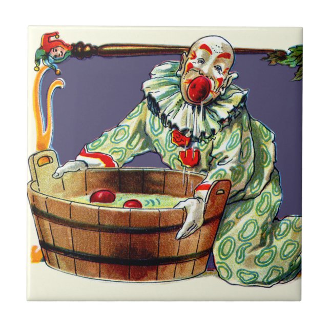 Clown Jester Bobning for Apples Kakelplatta (Framsidan)