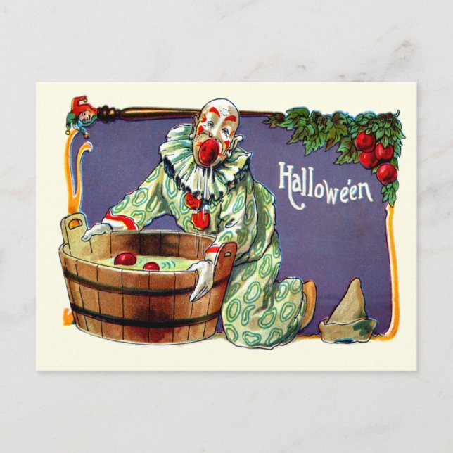 Clown Jester Bobning for Apples Vykort (Framsida)