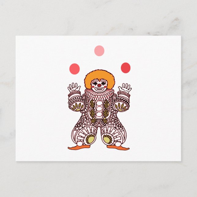 Clown Juggling Vykort (Framsida)