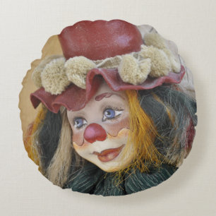 Clown - Klass A Cotton Round Dekorativ kudde (16 t