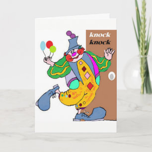 Clown Knock Birthday Kort
