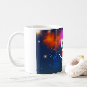 Clown, kvällen och himmel kaffemugg