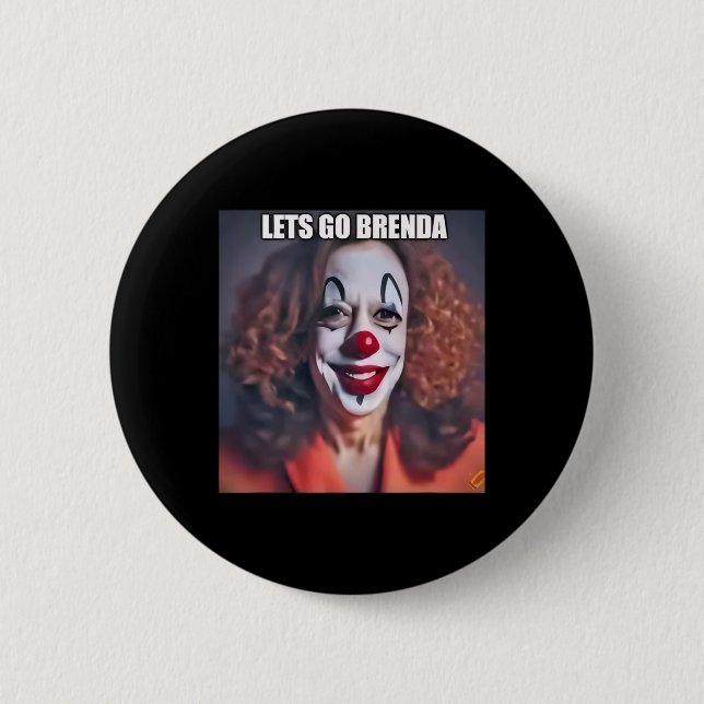 Clown Låt oss Go Brenda 1 Knapp (Framsida)