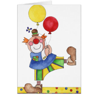 Clown med ballonger hälsningskort