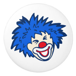 Clown med blåa hår kul dra / dörrhandtag knopp