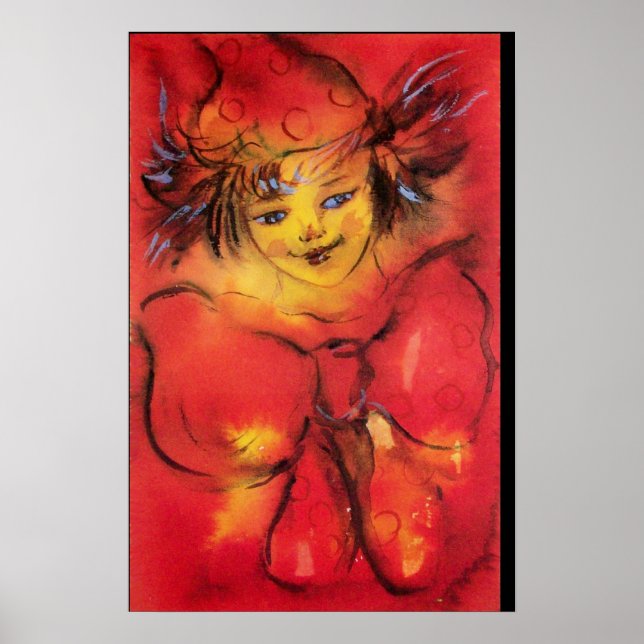 CLOWN MED RÖD SLINGA POSTER (Framsidan)