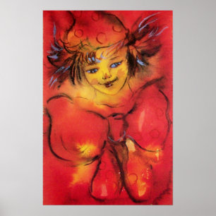 CLOWN MED RÖD SLINGA POSTER