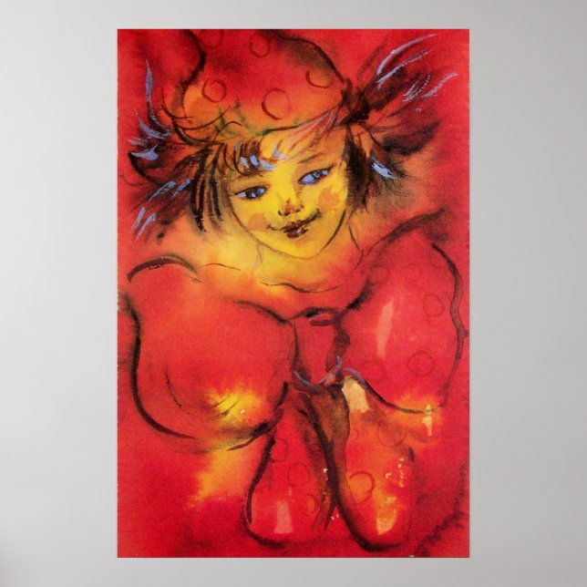 CLOWN MED RÖD SLINGA POSTER (Framsidan)