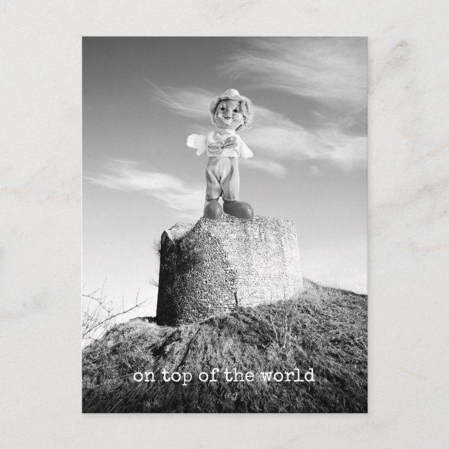 Clown on top of the world vykort (Framsida)