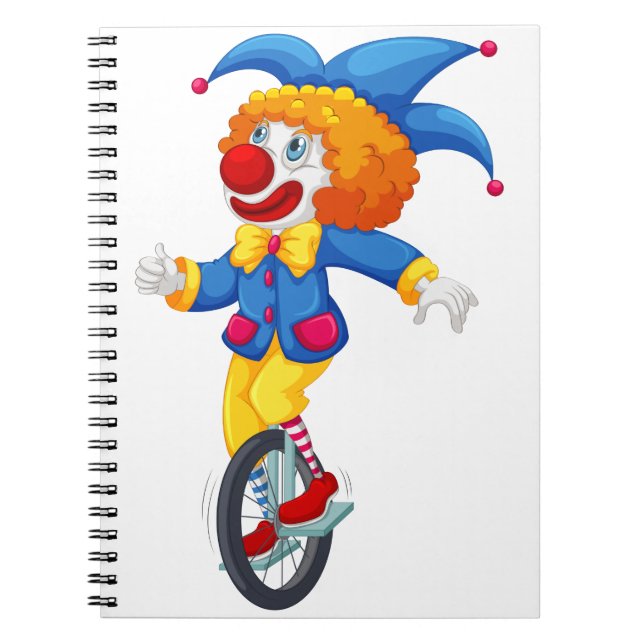 Clown på enhjuling anteckningsbok (Framsidan)