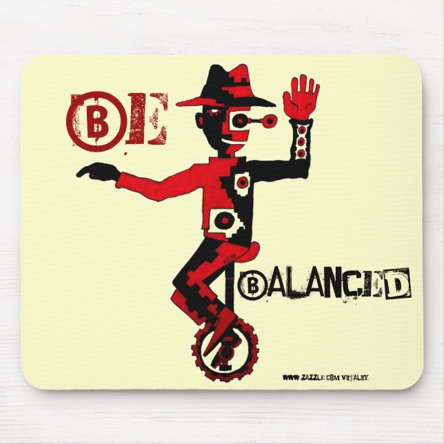 Clown på mousepad för enhjulingabstraktgrafik musmatta (Framsidan)