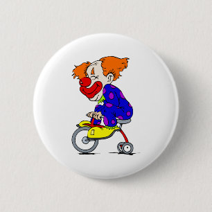 Clown på trehjulingen knapp