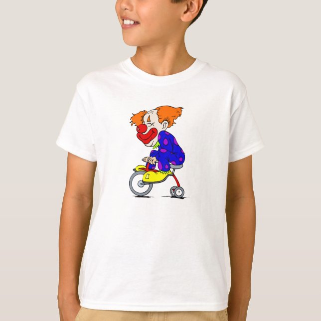 Clown på trehjulingen t-shirt (Framsida)