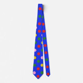 Clown party tie_blue med färgad polka dots slips