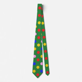 Clown party tie_grönt med färglöst polka dots slips
