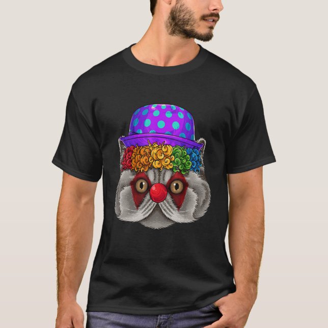 Clown Persian Circus Carnival Costume Cat Theme Pa T Shirt (Framsida)