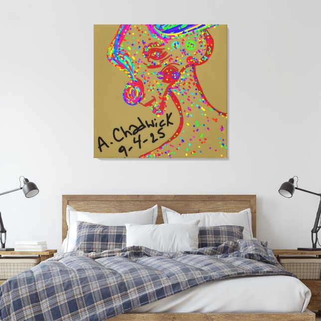 Clown Reindeer Canvas Print (Insitu (sovrum))