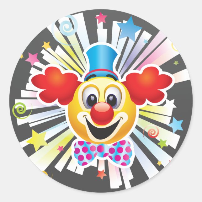 Clown Runt Klistermärke (Framsida)