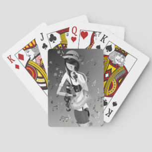 Clown Saxofonist Monokroma Spelkort
