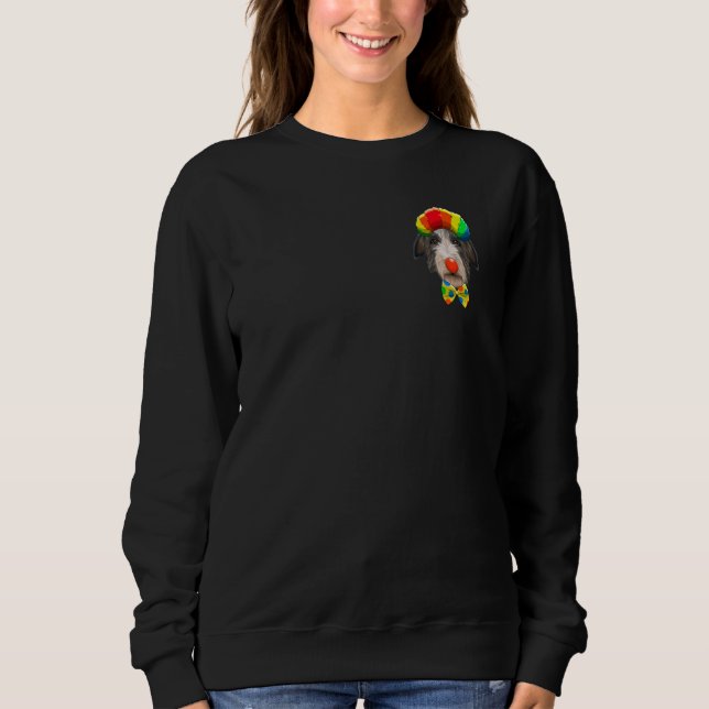 Clown Scottish Deerhound Circus Hund Pocket T Shirt (Framsida)