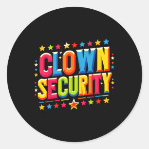 Clown Security Halloween Costume Runt Klistermärke