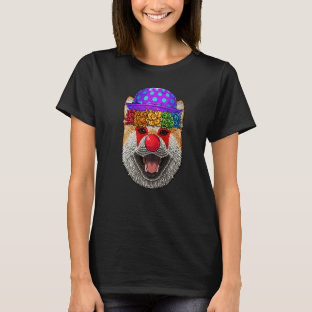 Clown Shiba Inu Circus Carnival Costume Theme Part T Shirt (Framsida)
