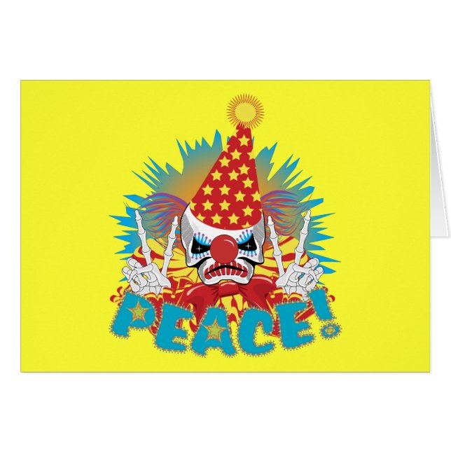 Clown Skull Hälsningskort (Framsidan Horizontal)