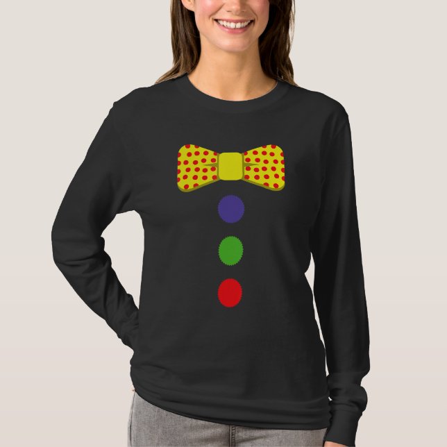 Clown slips kostym cirkus regnbåge Halloween karne T Shirt (Framsida)