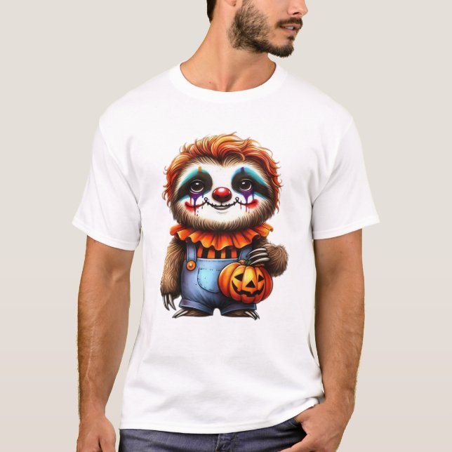 Clown Sloth Halloween Oversized T-Shirt (Framsida)