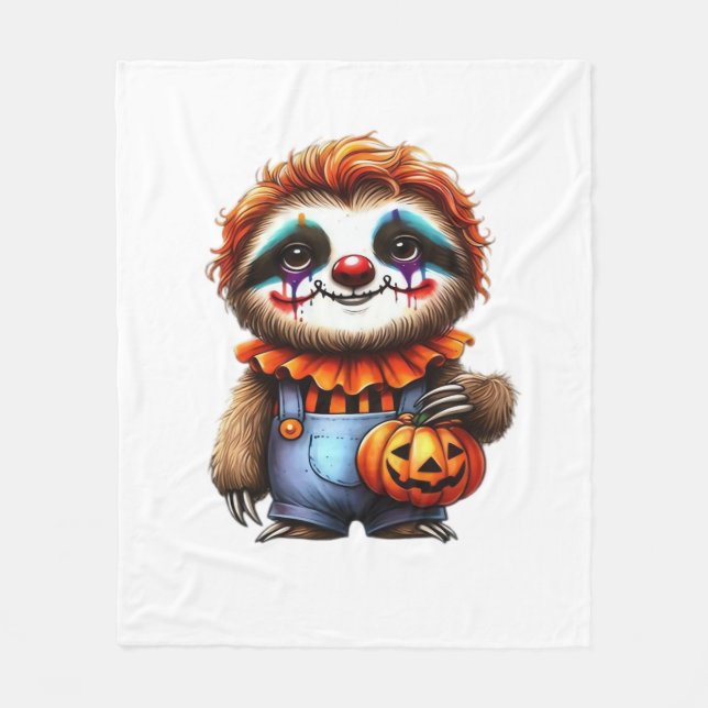 Clown Sloth Halloween Oversized T-Shirt Fleecefilt (Framsidan)