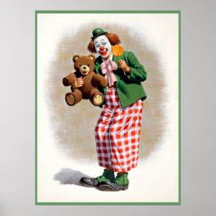 Clown som målar 4 poster