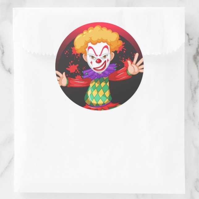 Clown Stickers Runt Klistermärke (Väska)